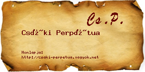 Csáki Perpétua névjegykártya
